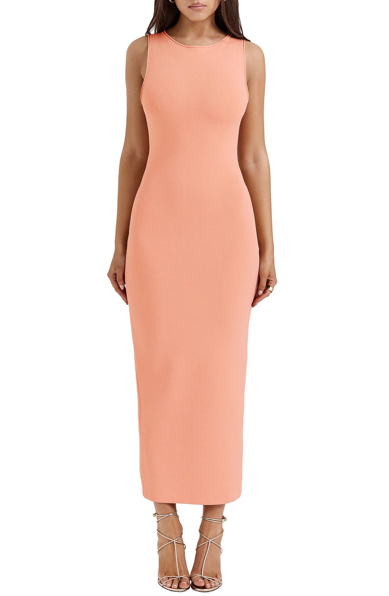 HOUSE OF CB Noli-B Sleeveless Knit Maxi Dress, Main, color, Peach Nectar