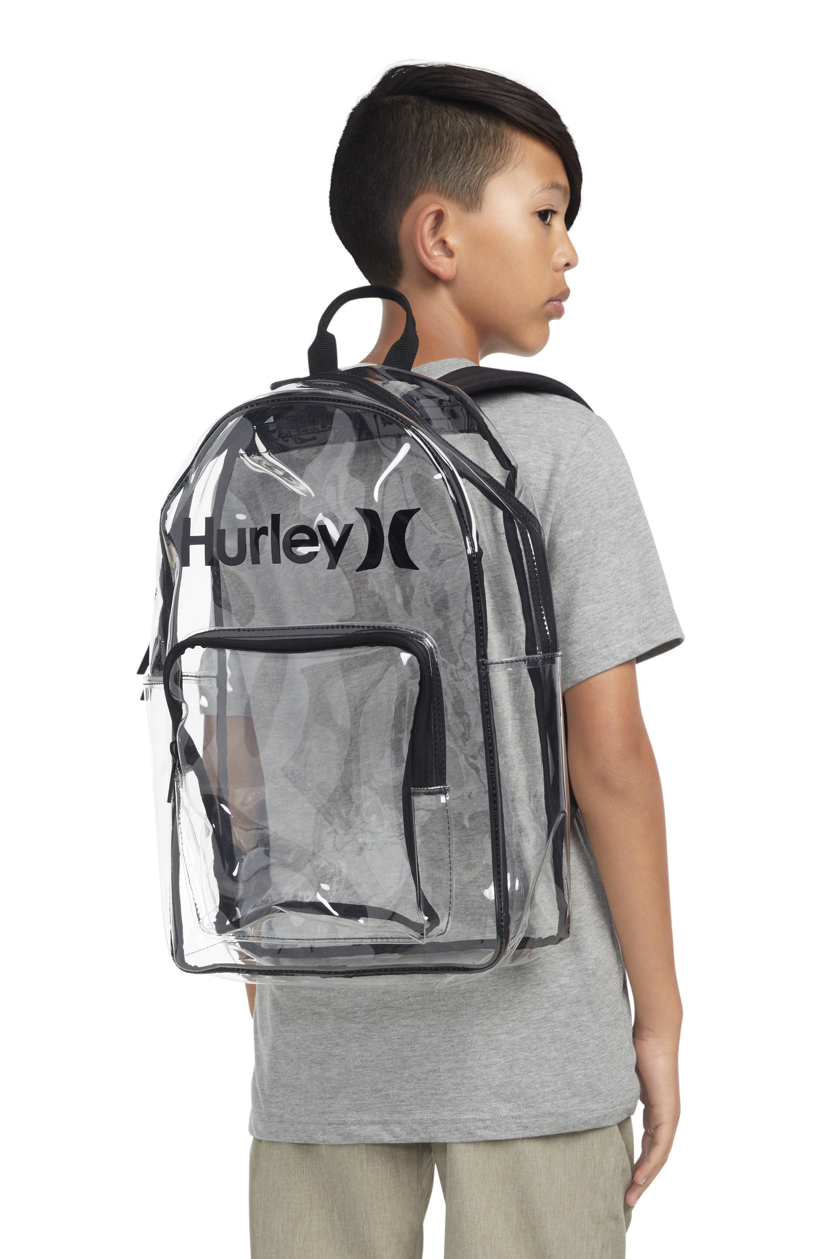 Hurley Kids' Clear Transparent Day Pack, Alternate, color, Clear