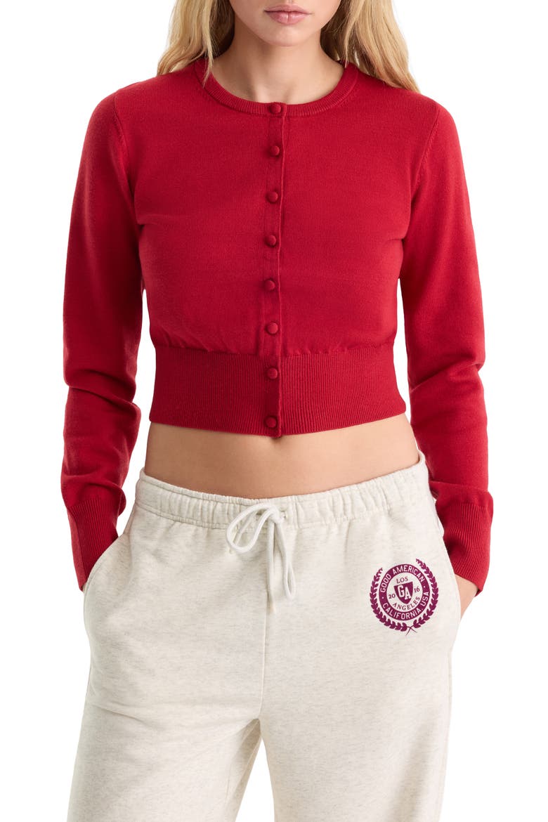 The Fine Knit Cardigan, Main, color, CRIMSON ROSE