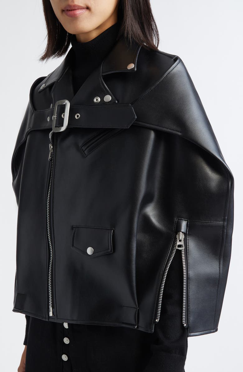Junya Watanabe Faux Leather BikerJacket, Alternate, color, Black
