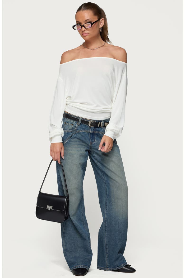 Nannie Off the Shoulder Top, Alternate, color, WHITE