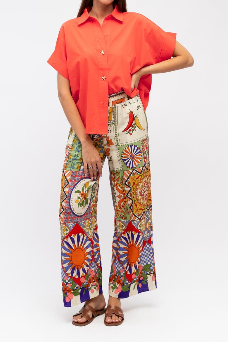 Amalfi Mosaic Pants, Main, color, Blue