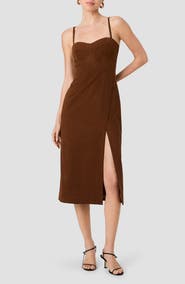 French Connection Sonja Sleeveless Faux Suede Midi Dress