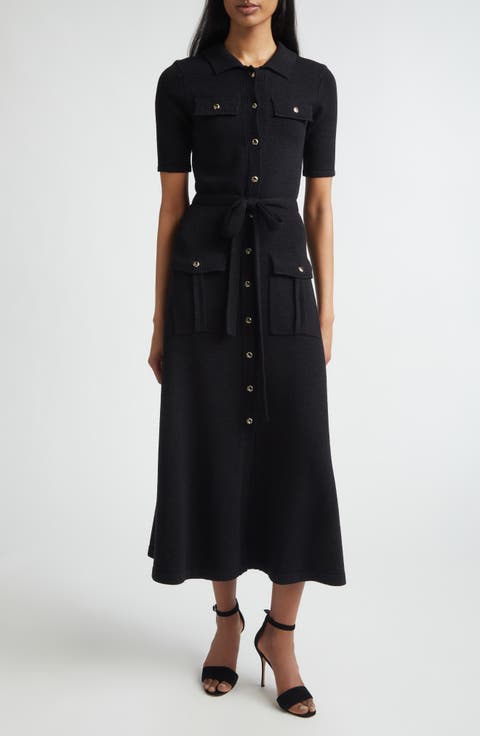 Zahara Belted Legacy Crepe Knit Dress