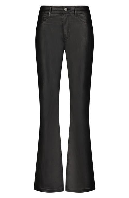 The Noli Shop Aria Coated Flare Jean Petite In Black