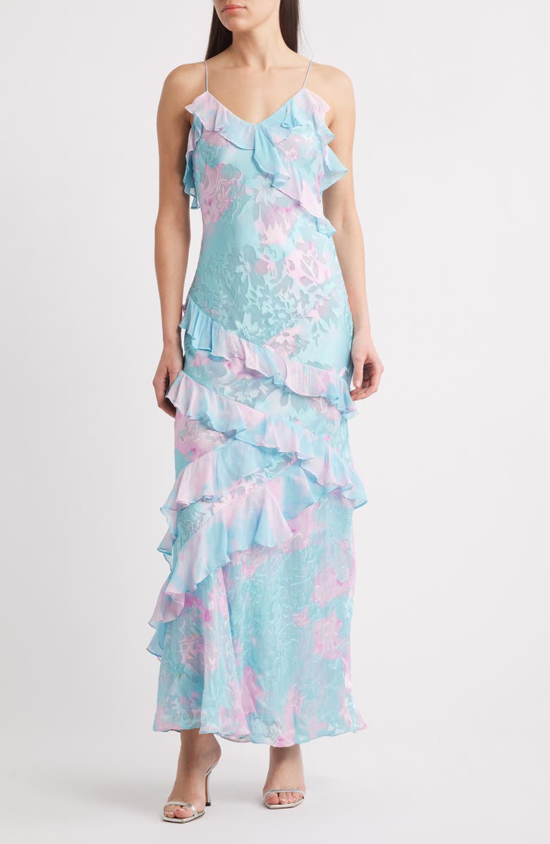LoveShackFancy Rialto Ruffle Maxi Cocktail Dress, Main, color, 