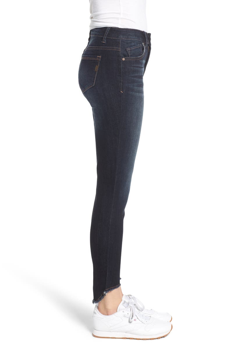 1822 Denim Frayed Curve Hem Skinny Jeans, Alternate, color, 