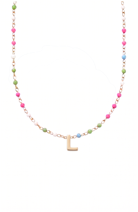 custom initial dainty colorful enamel 14k gold filled necklace
