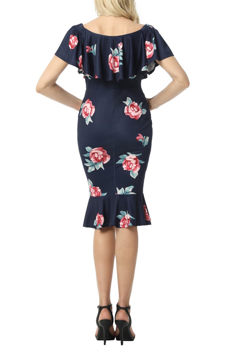 Shyna Off the Shoulder Maternity Dress, Alternate, color, NAVY