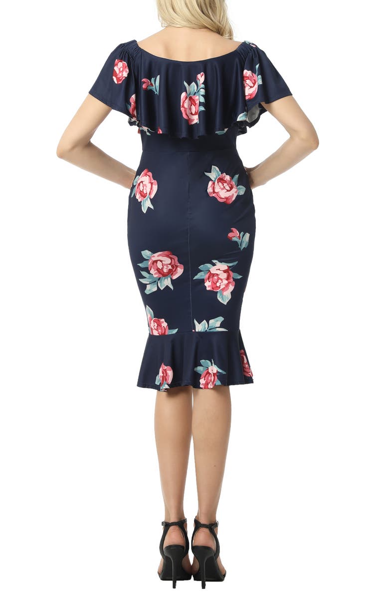 Kimi and Kai Shyna Off the Shoulder Maternity Dress, Alternate, color, Navy