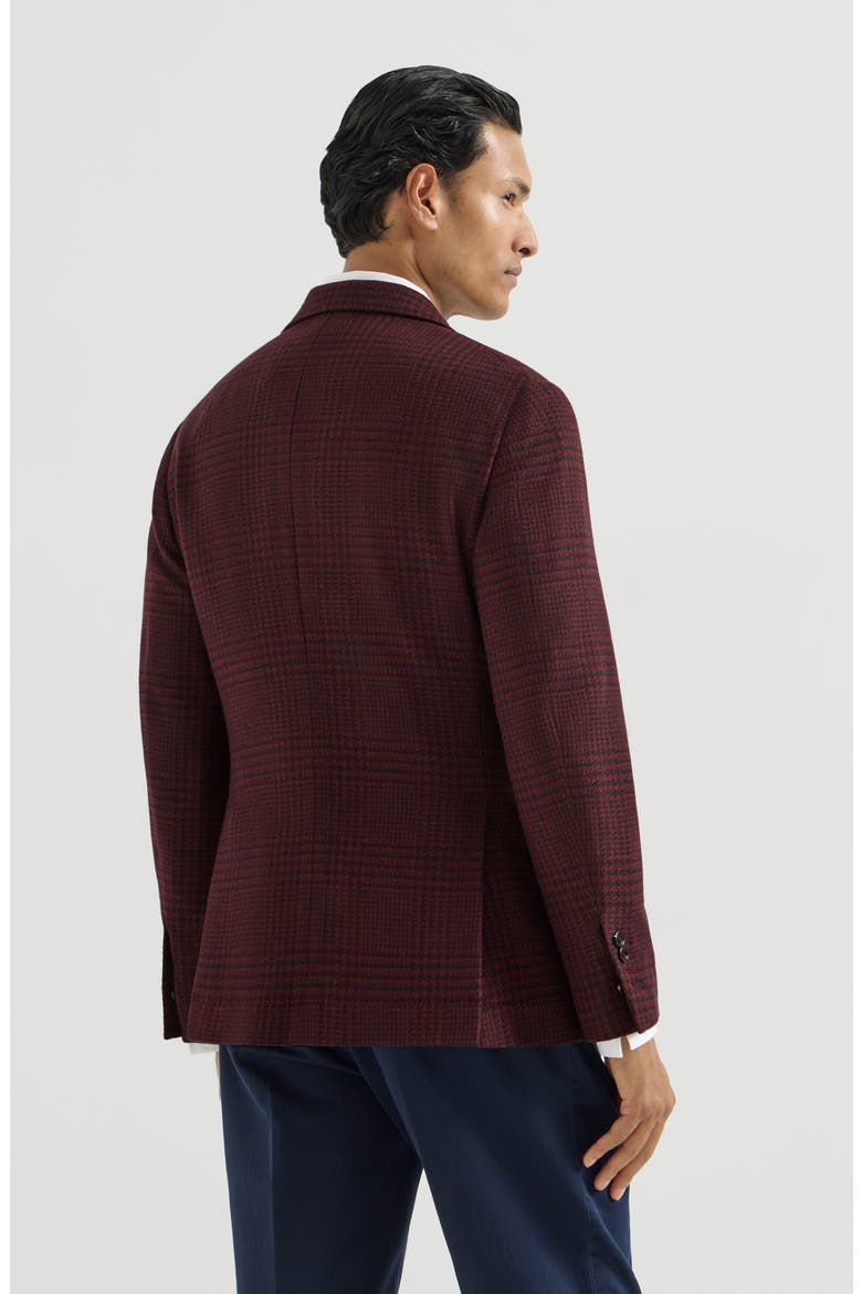 Cashmere Prince of Wales deconstructed Cavallo blazer, Alternate, color, Burgundy
