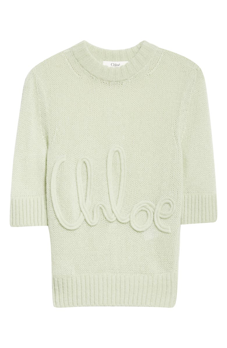 Chloé Raised Logo Alpaca & Silk Sweater, Alternate, color,