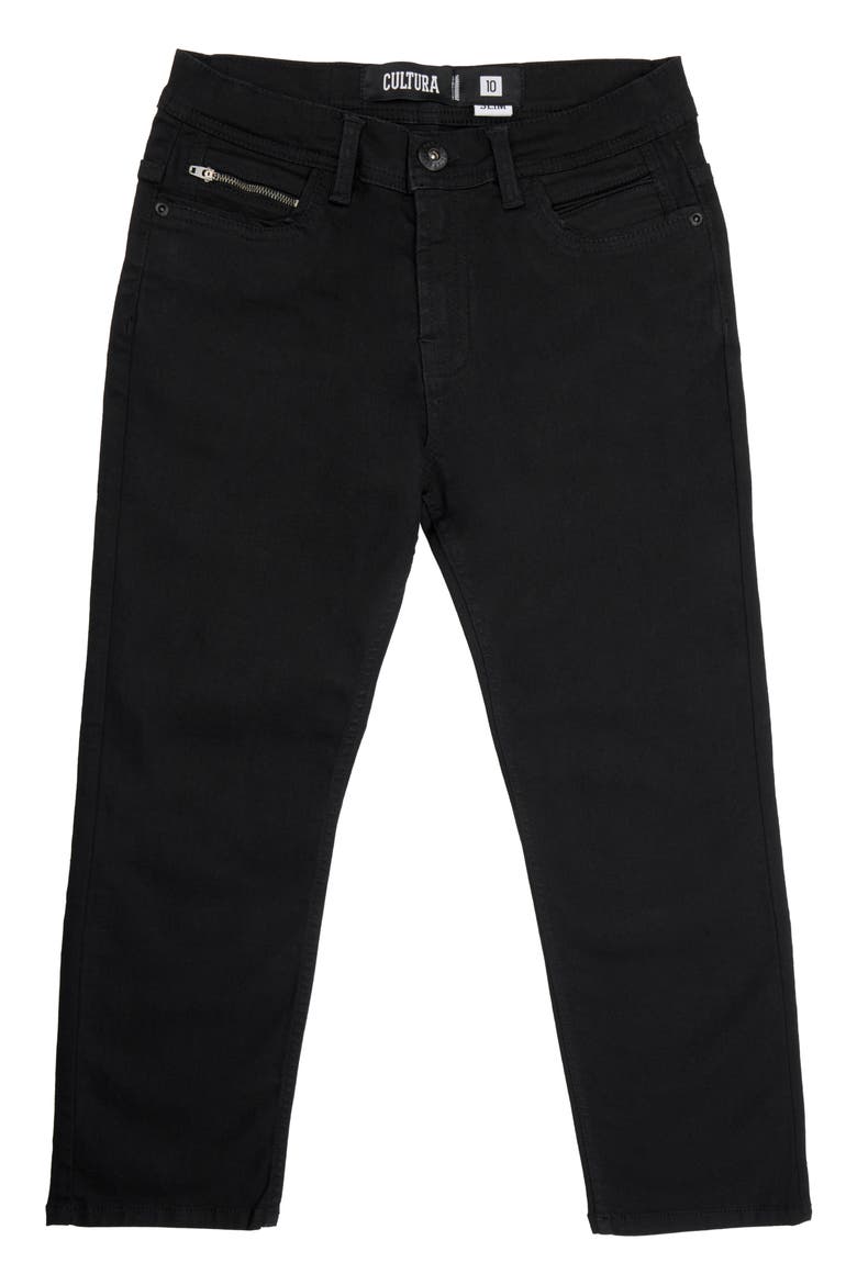 Kids' Cultura Stretch Straight Leg Jeans, Alternate, color, JET BLACK
