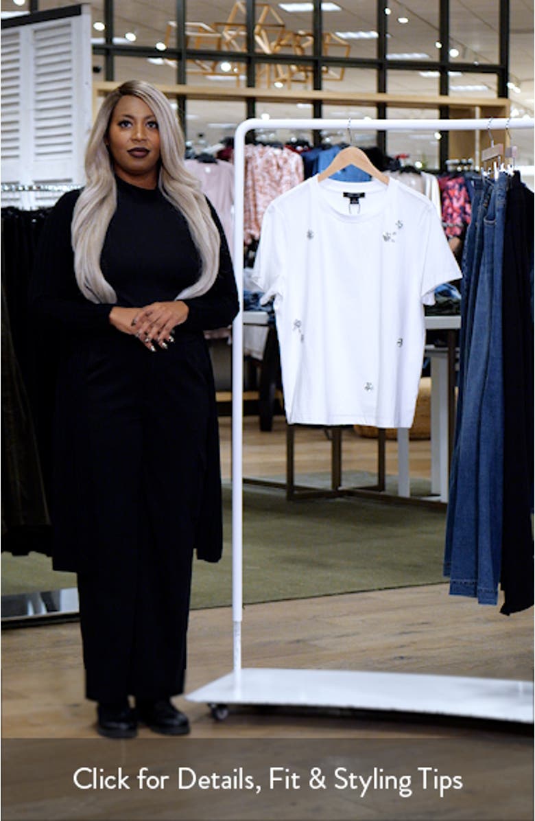 Floral Crystal Embellished Organic Cotton T-Shirt, sales video thumbnail