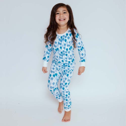 Norani Kids Organic Two-piece Pajama Set In Blue Balloons