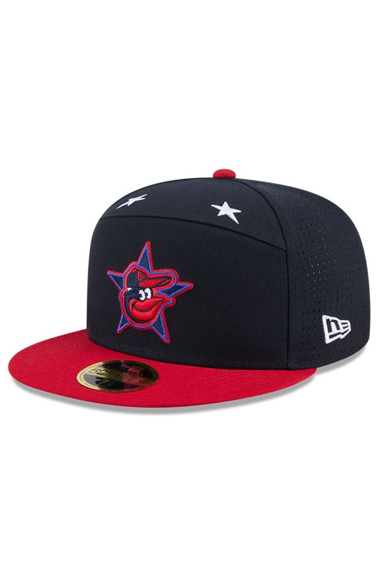 New Era Men's New Era Navy/Red Baltimore Orioles 2025 MLB All-Star Game Workout Side Patch 59FIFTY Fitted Hat, Alternate, color, Navy