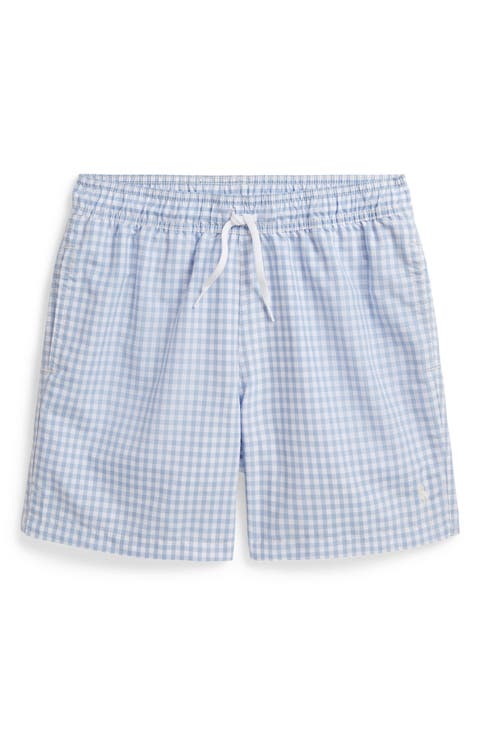 Kids' Traveler Gingham Check Swim Trunks (Big Kid)