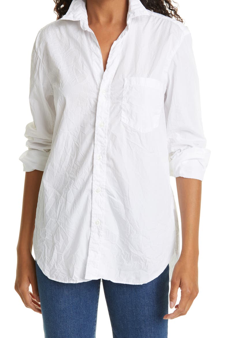 Joedy Crinkle Cotton Button-Up Shirt, Main, color, WHITE CRINKLE SUPERFINE