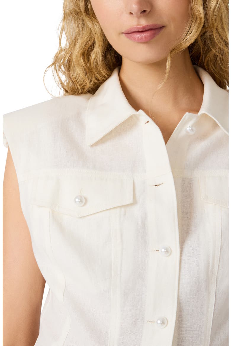 Cassady Linen Blend Button-Up Top, Alternate, color, ANTIQUE