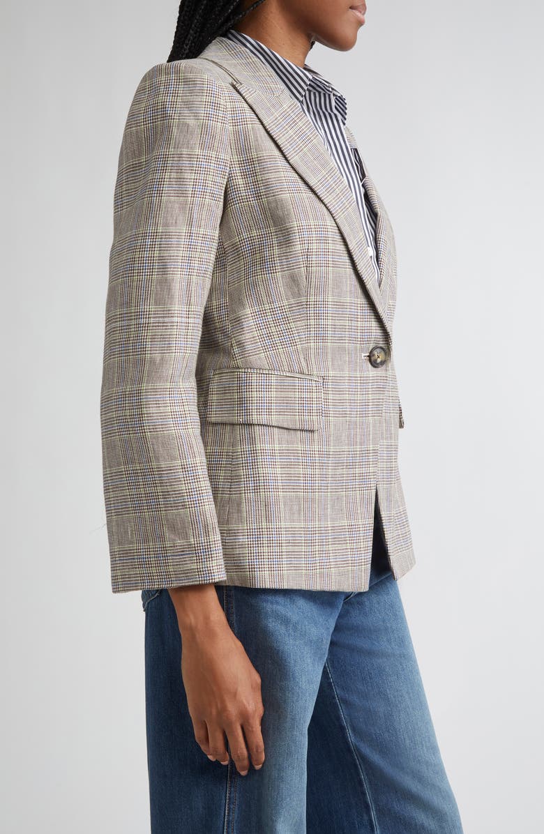 Veronica Beard Obie Linen Dickey Jacket, Alternate, color, Off White Multi