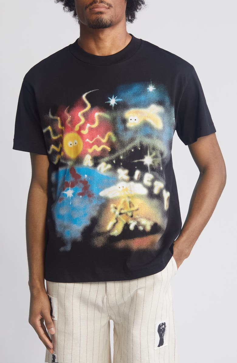 JUNGLES Anxiety Airbrush Cotton Graphic T-Shirt, Main, color,