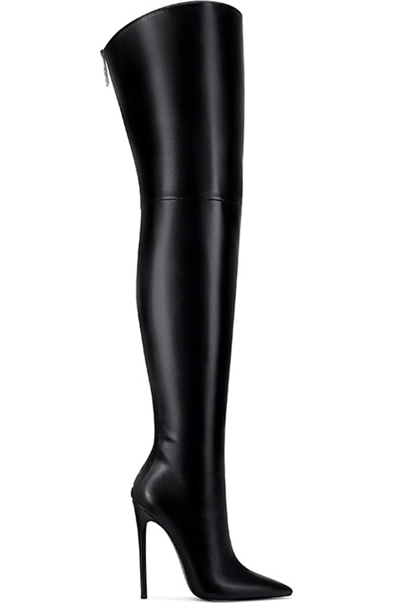 FEMME LA The Scorpio Pointed Toe Thigh High Boot, Alternate, color, Black