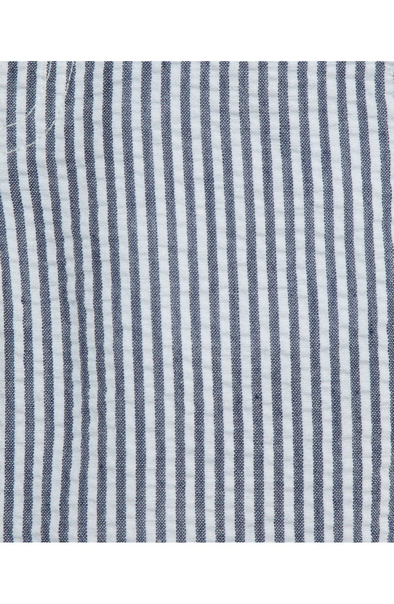 Little Me Sailboat Embroidered Cotton Polo & Stripe Shorts Set, Alternate, color, Blue