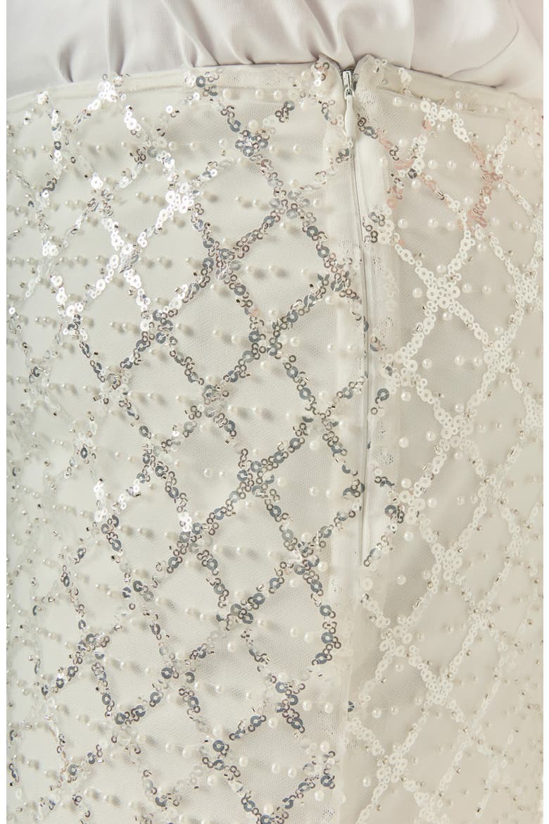 Embellished Mesh Maxi Skirt, Alternate, color, WHITE