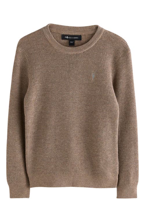 Smallsaints By Allsaints Kids' Ramskull Embroidered Waffle Stitch Crewneck Sweater In Neutral