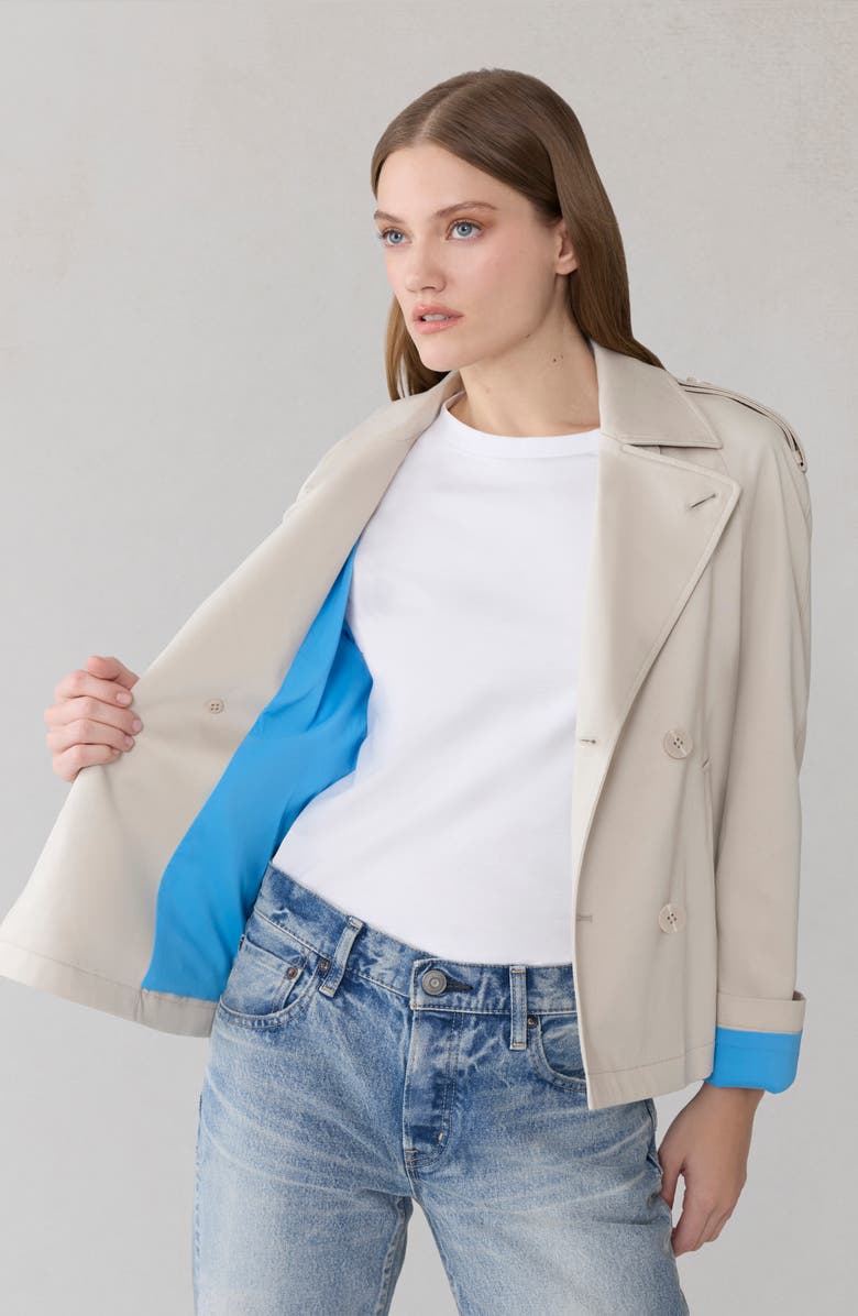 Soia & Kyo Juliette Short Stretch Cotton & Nylon Trench Coat, Alternate, color, Light Oak