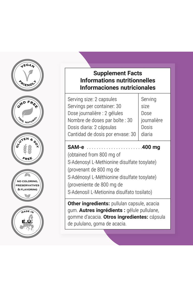 SuperSmart SAM-e Supplement 200mg, Alternate, color, NO COLOR