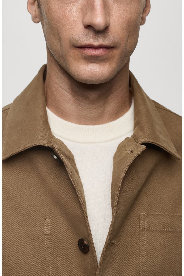 Cotton Blend Twill Overshirt, Alternate, color, KHAKI