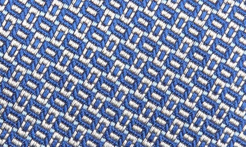 David Donahue Neat Silk Tie In Blue