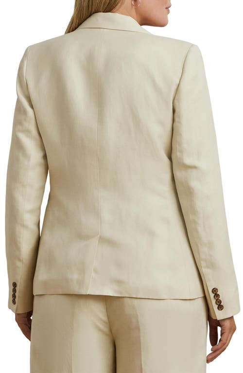 Ralph Lauren Plus Size Linen-blend Twill Blazer In Ivory Beige