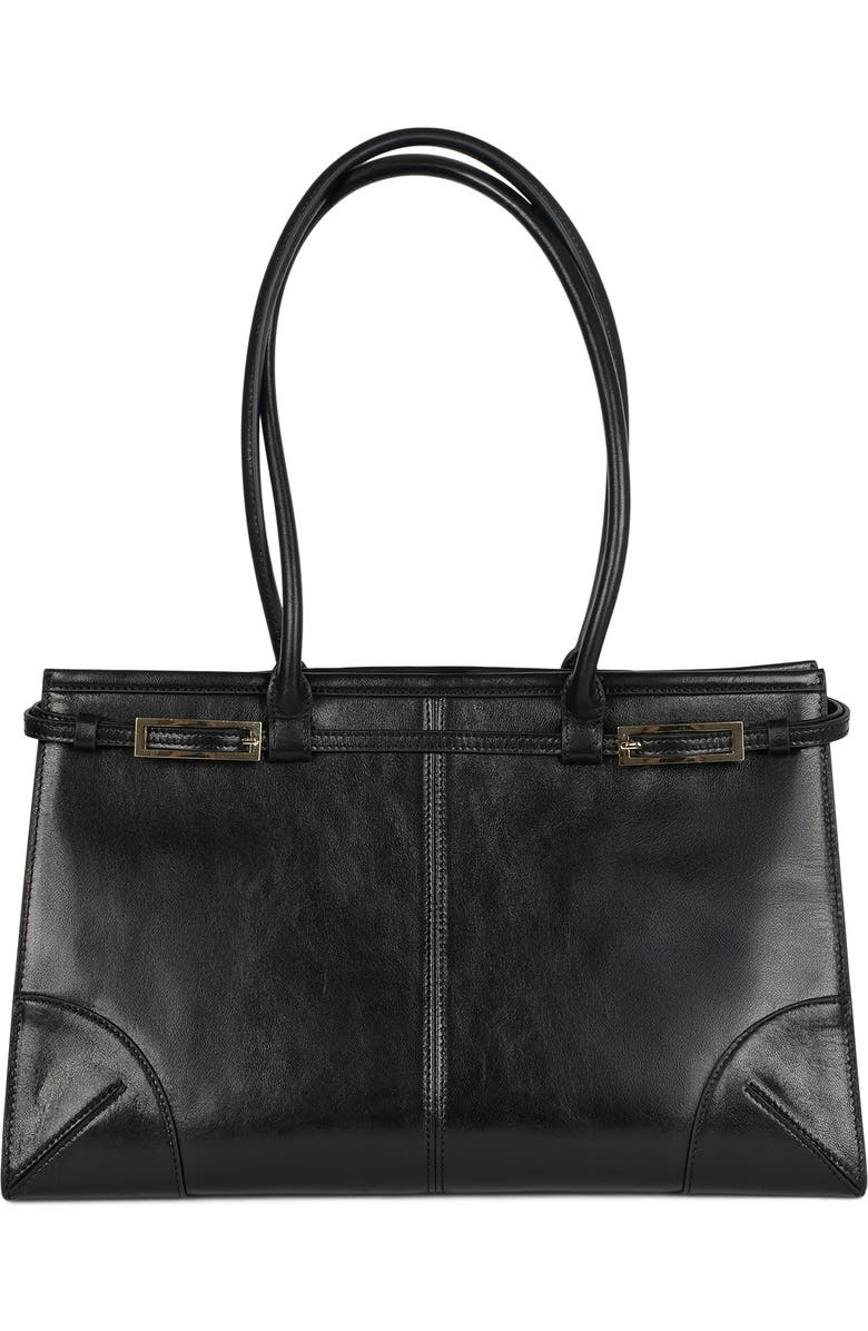 Jeffrey Campbell Palomino Leather Satchel, Main, color, Black