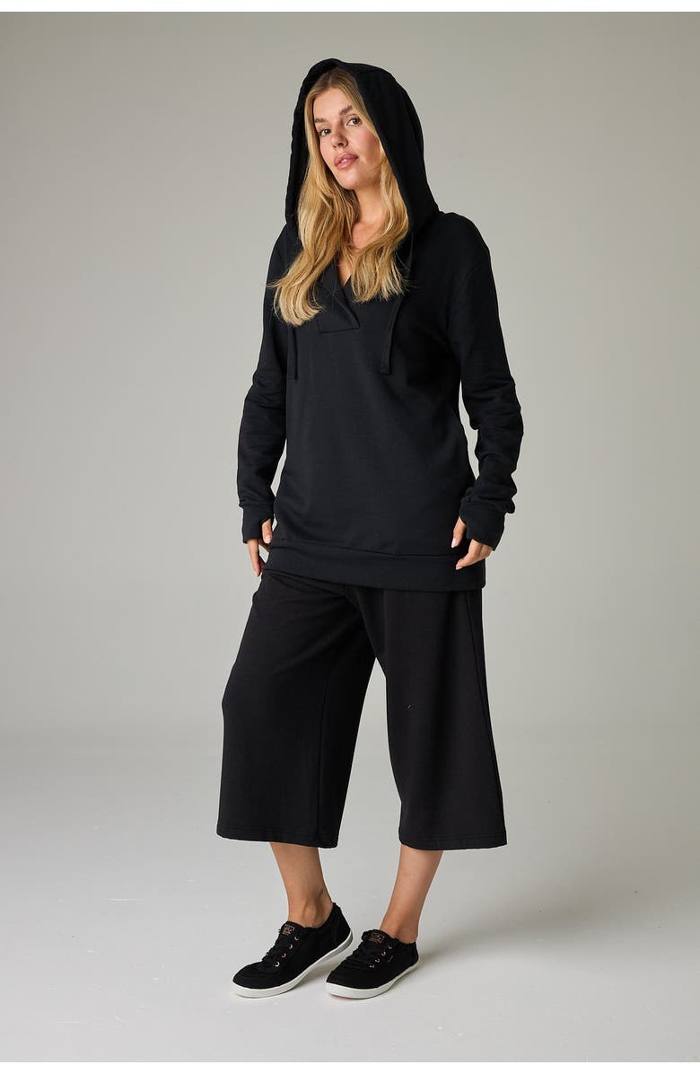 eavolu Serengeti Eco-Luxe Fleece Oversized Hoodie - Cloud-Soft Comfort, Main, color, Coal Black