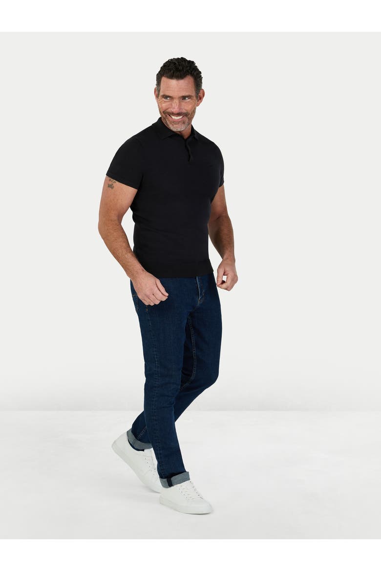 Short Sleeve Knitted Polo Shirt, Alternate, color, Black