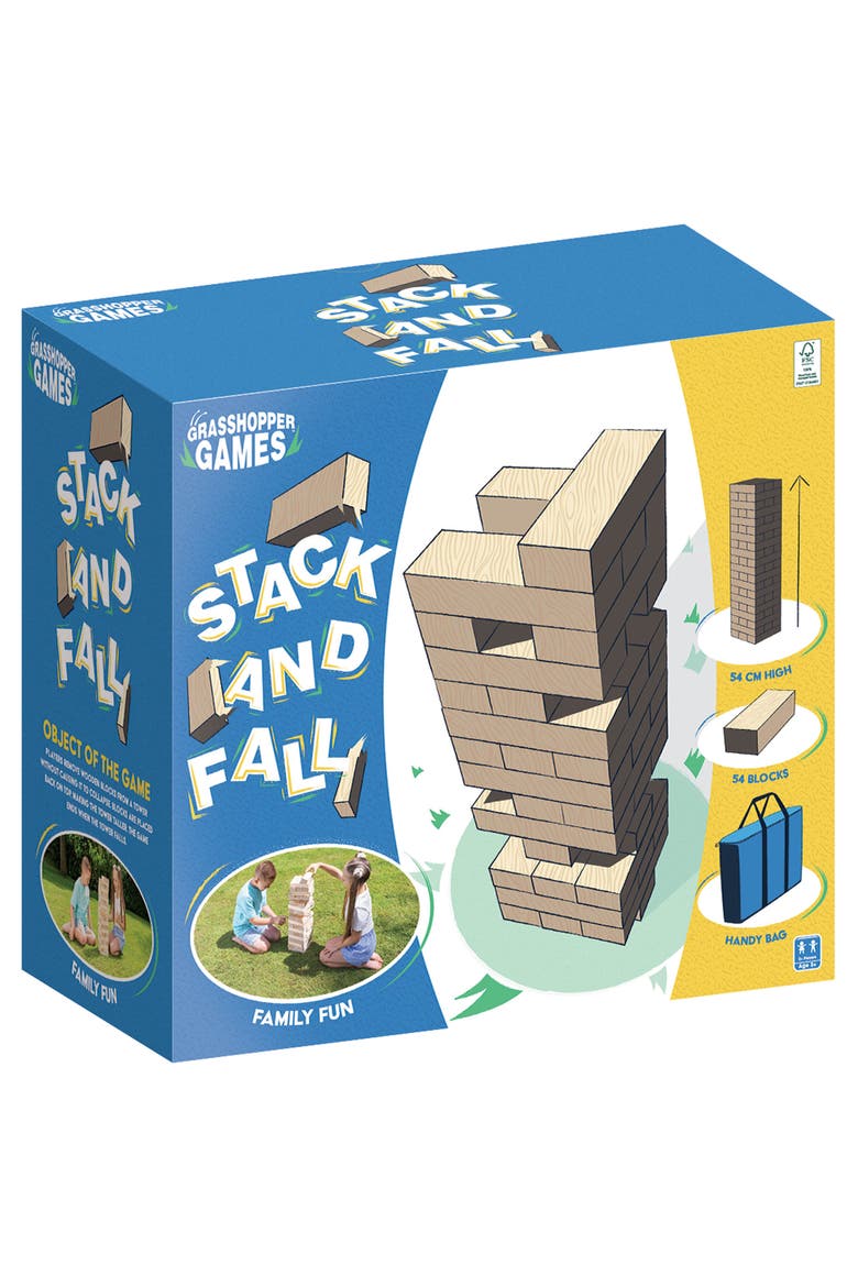 Giant Stack N Fall Wood Block Game Bag Family, Alternate, color, Multicolored