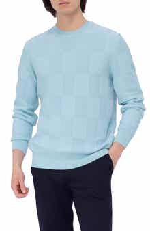 Bugatchi Jacquard Check Merino Wool Sweater