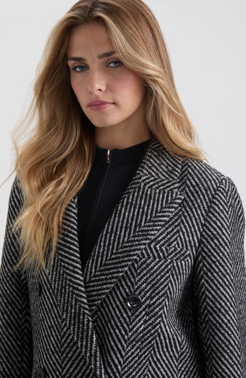 Nvlt Chevron Double Breasted Coat In Gray