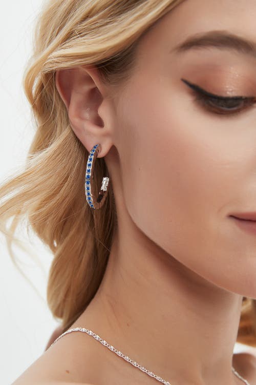 Classicharms Stella Molten Color Cubic Zirconia Hoop Earrings In Blue
