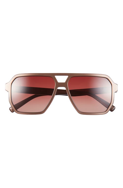 Diff Cameron 57mm Navigator Square Polarized Sunglasses In Brown