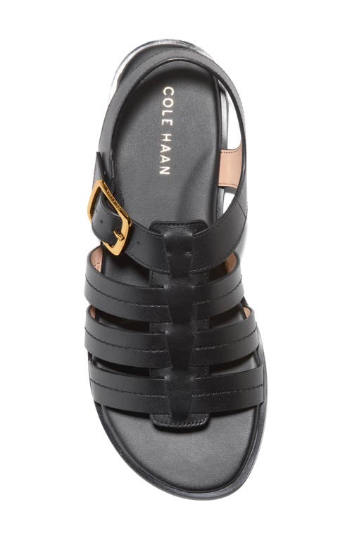 Cole Haan Flynn Fisherman Sandal In Black Leather