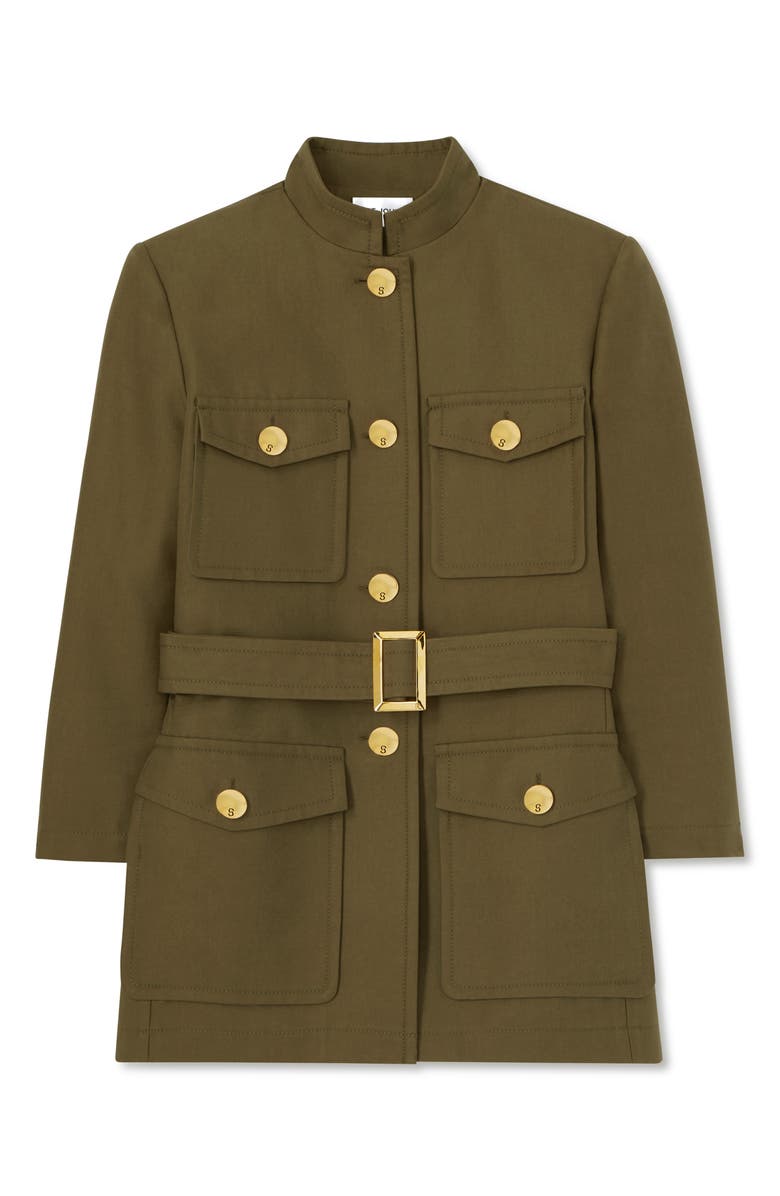 ST. JOHN Belted Compact Gabardine Jacket, Alternate, color, 