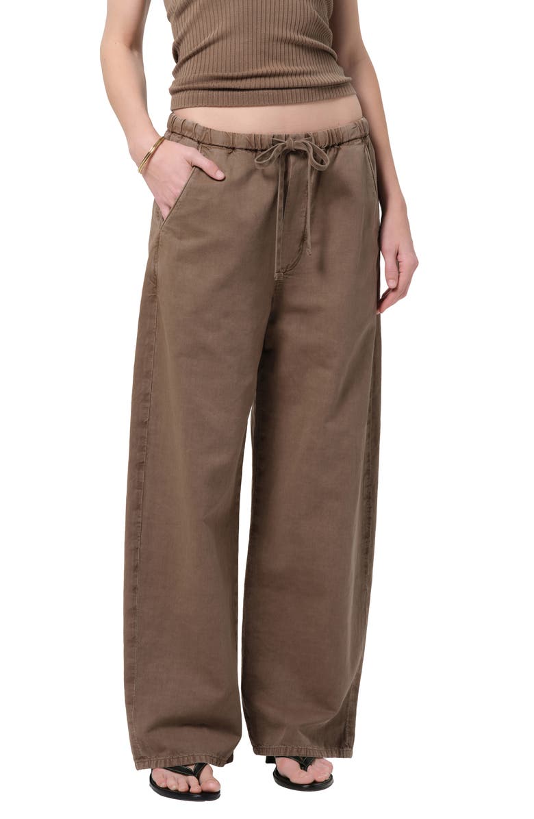 Citizens of Humanity Aurora Pull-On Cotton & Hemp Pants, Alternate, color, Cocoa Md Brwn