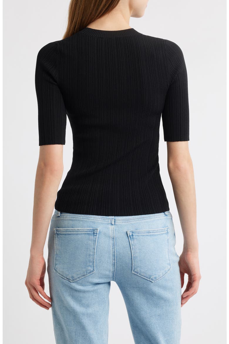 Aranea Rib Elbow Length Sweater, Alternate, color, BLACK