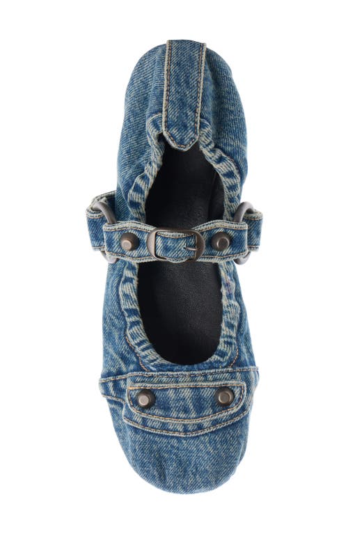 Balenciaga Denim Ballerina Shoes Buckle Detail In Multi