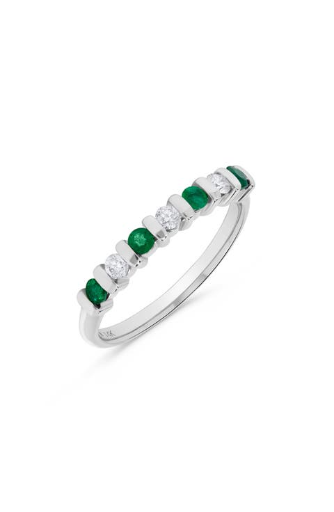 Emerald & Diamond Band Ring