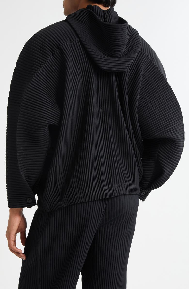Homme Plissé Issey Miyake Monthly Colors May Pleated Hooded Jacket, Alternate, color, Black