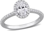 Julianna B. 1 CTW Lab-Grown Diamond Oval Halo Ring 14k